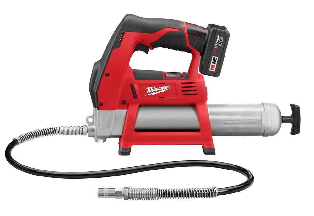 Milwaukee&reg; Red Cordless Lithium-Ion Grease Gun Kit 