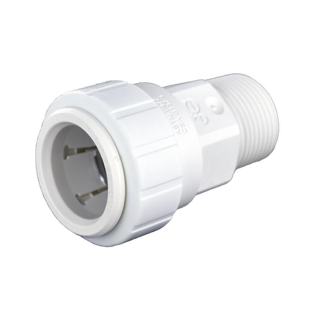 John Guest White MPT x Insert Barbed Spiral PVC Adapter 