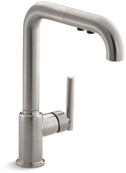Single Handle Pull Out Kitchen Faucet in Vibrant&reg; Stainless