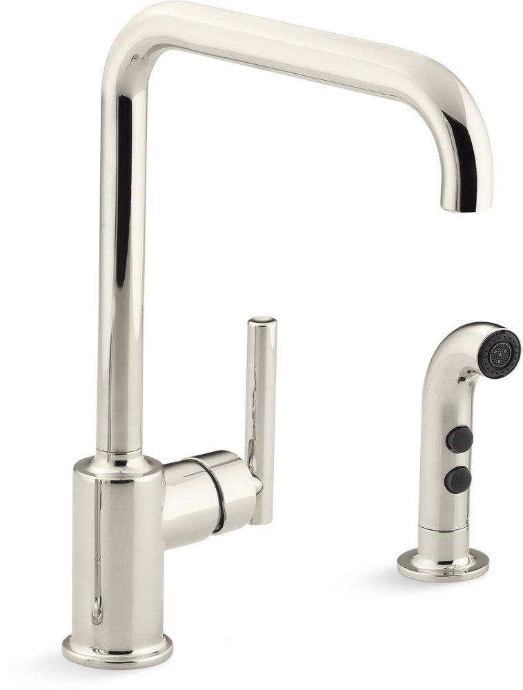KOHLER Vibrant&reg; Polished Nickel Single Handle Kitchen Faucet 