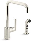 Single Handle Kitchen Faucet with Side Spray in Vibrant® Polished Nickel