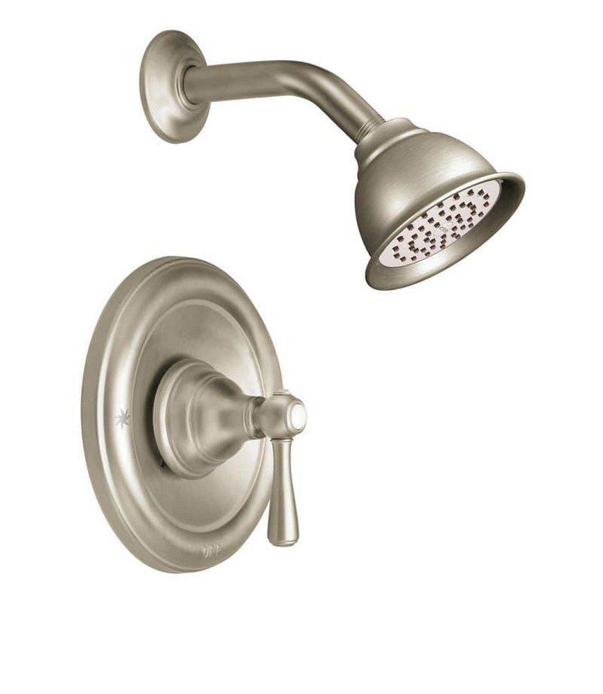 Moen Brushed Nickel Shower Trim Kit with Single Lever Handle and 1-Function Showerhead 