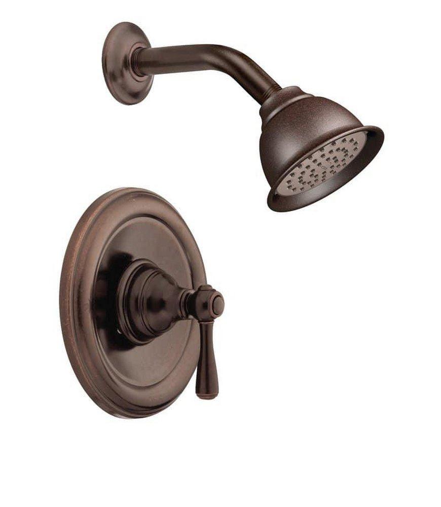 Moen Brushed Nickel Shower Trim Kit with Single Lever Handle and 1-Function Showerhead 