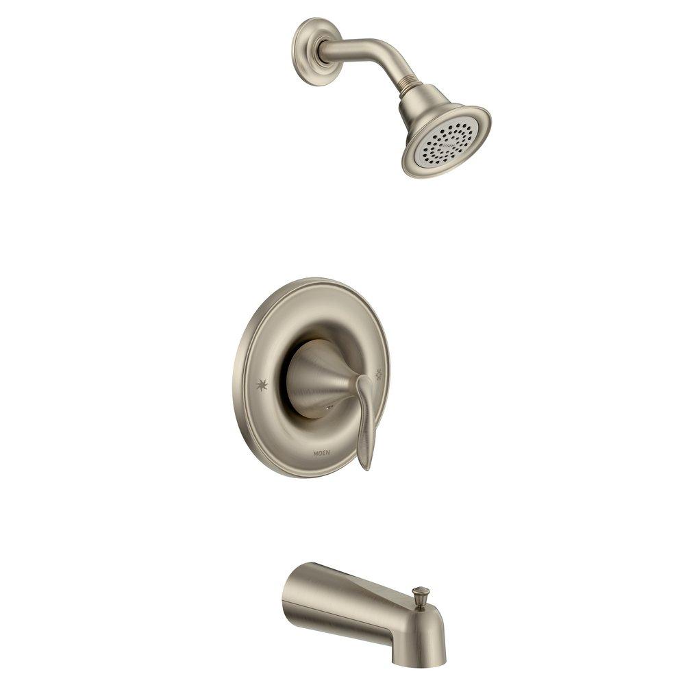Moen Brushed Nickel Single Handle Single Function Bathtub & Shower Faucet (Trim Only) 
