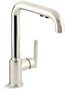 Single Handle Pull Out Kitchen Faucet in Vibrant&reg; Polished Nickel