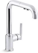 Single Handle Pull Out Kitchen Faucet in Polished Chrome