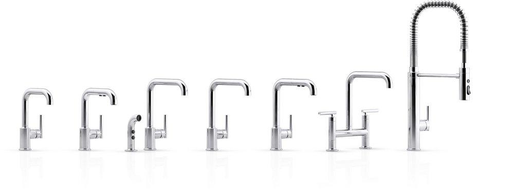 KOHLER Polished Chrome Single Handle Pull Out Kitchen Faucet with Three-Function Spray 