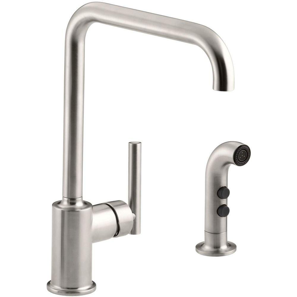 KOHLER Vibrant Stainless Single Handle Kitchen Faucet 