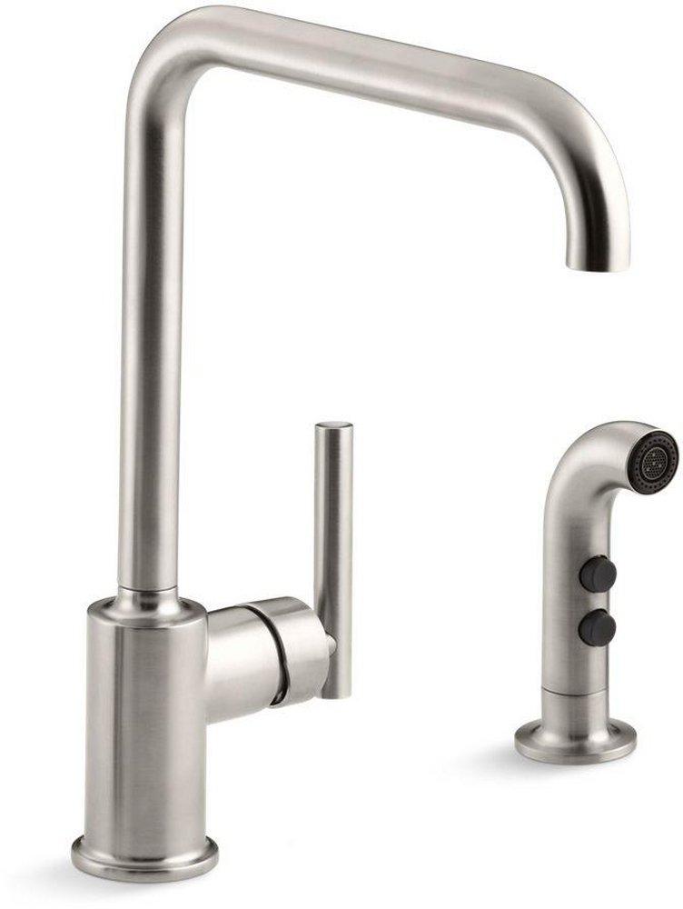 KOHLER Vibrant&reg; Stainless Single Handle Kitchen Faucet 