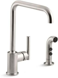 Single Handle Kitchen Faucet with Side Spray in Vibrant&reg; Stainless
