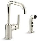 1.8 gpm Single Lever Handle Bar Faucet Swing Spout with Spray in Vibrant Polished Nickel