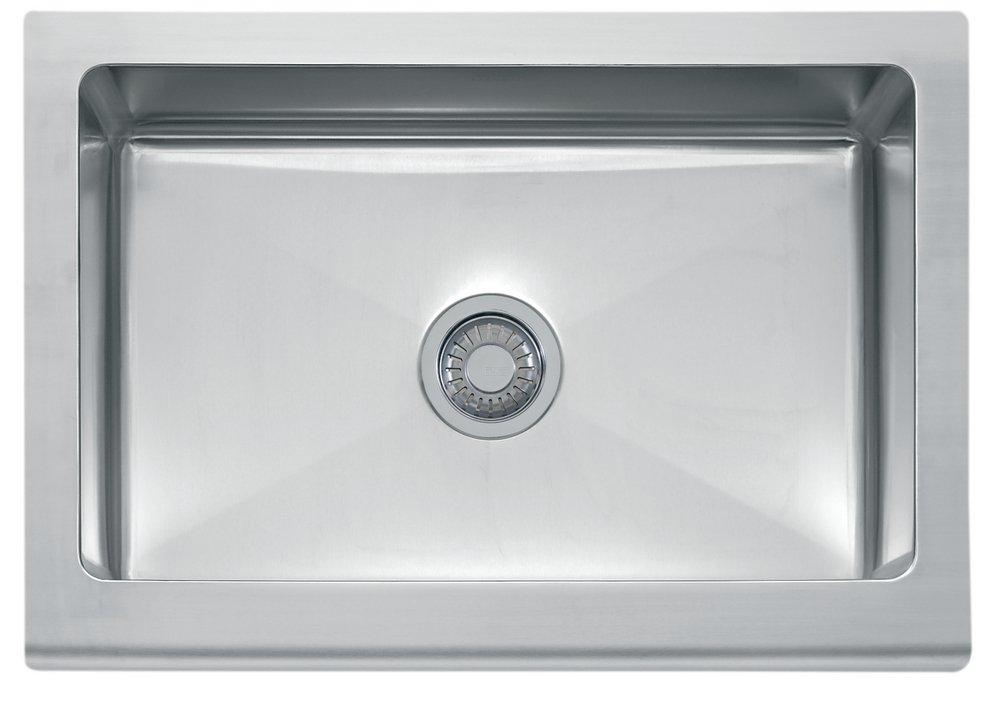 Franke Stainless Steel 30 x 20-7/8 in. No Hole Single Bowl Drop-in Kitchen Sink 