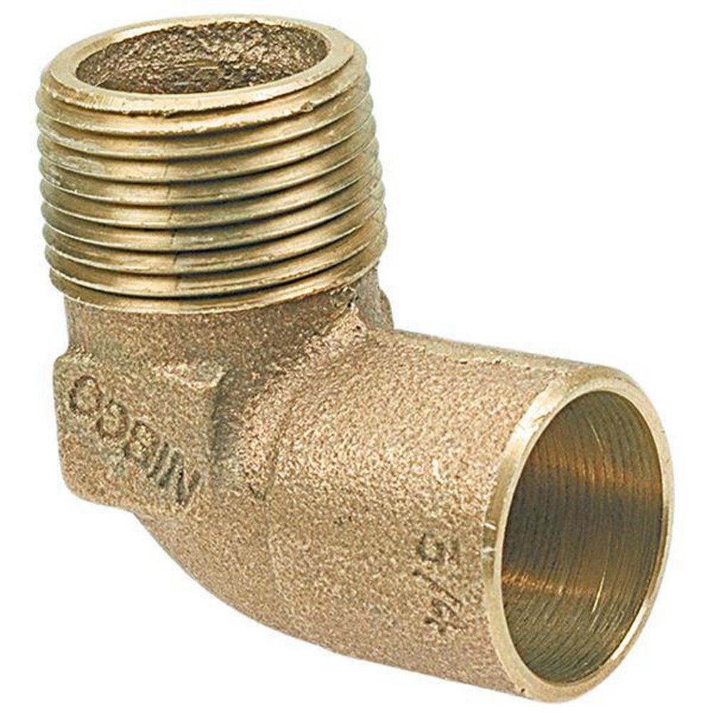 Copper x MNPT 90 Degree Bronze 1/4 Bend Elbow 