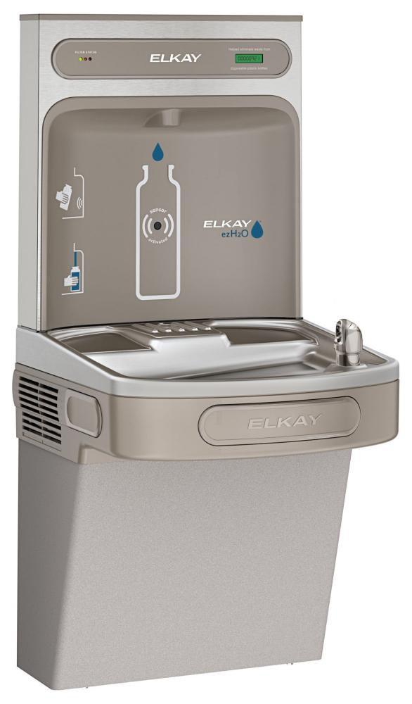 Elkay Light Grey Granite Metal and Plastic Indoor Bottle Filling Station 