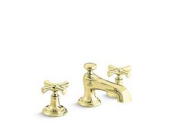 Two Handle Widespread Bathroom Sink Faucet in Nickel Silver