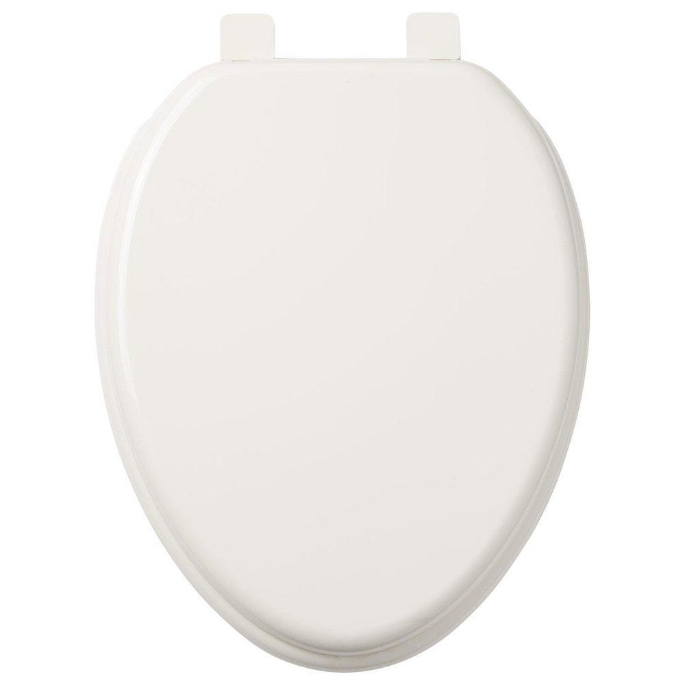Signature Hardware Biscuit Elongated Slow-Close Toilet Seat with Cover 