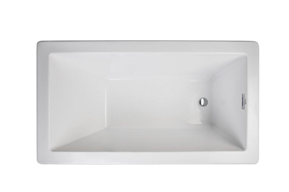 JACUZZI&reg; White 60 x 42 in. Drop-In Bathtub with End Drain 