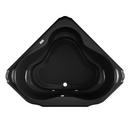59-3/4 x 59-3/4 in. Acrylic Corner Drop-In Bathtub with Center Drain and J2 Basic Control in Black