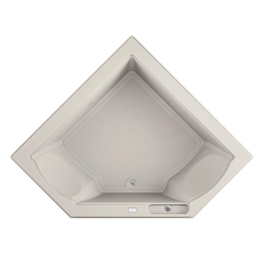 JACUZZI&reg; Oyster 65-3/4 x 65-3/4 in. Acrylic Corner Drop-In or Undermount Bathtub with Center Drain and J2 Basic Control 