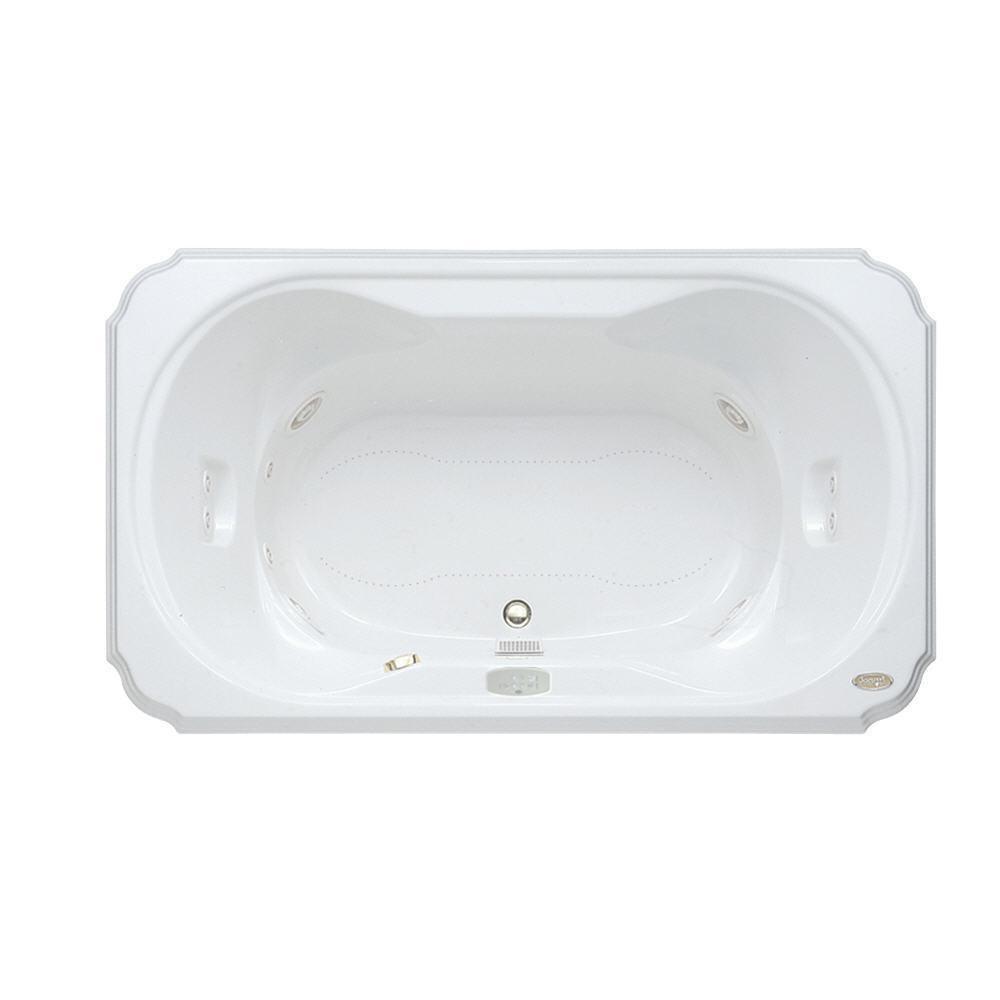 JACUZZI&reg; White 72 x 42 in. Whirlpool Drop-In Bathtub with Center Drain 