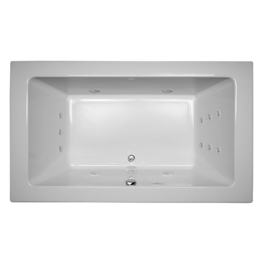 JACUZZI&reg; White 66 x 36 in. Thermal Air Drop-In Bathtub with Center Drain 