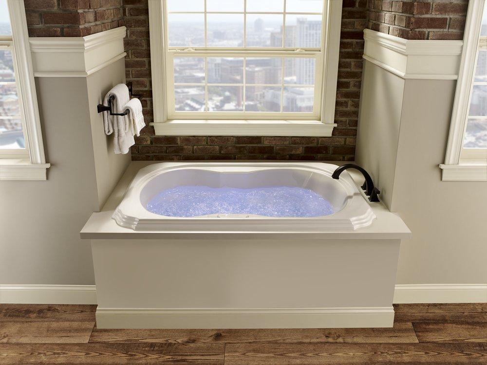 JACUZZI&reg; Oyster 66 x 42 in. Whirlpool Drop-In Bathtub with Center Drain 