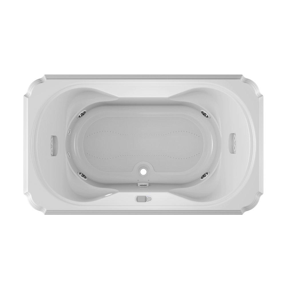 JACUZZI&reg; Oyster 66 x 42 in. Whirlpool Drop-In Bathtub with Center Drain 