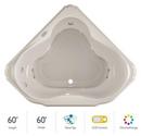 59-3/4 x 59-3/4 in. 10-Jet Acrylic Corner Drop-In Spa Combination Bathtub with Center Drain and J5 LCD Control in Oyster