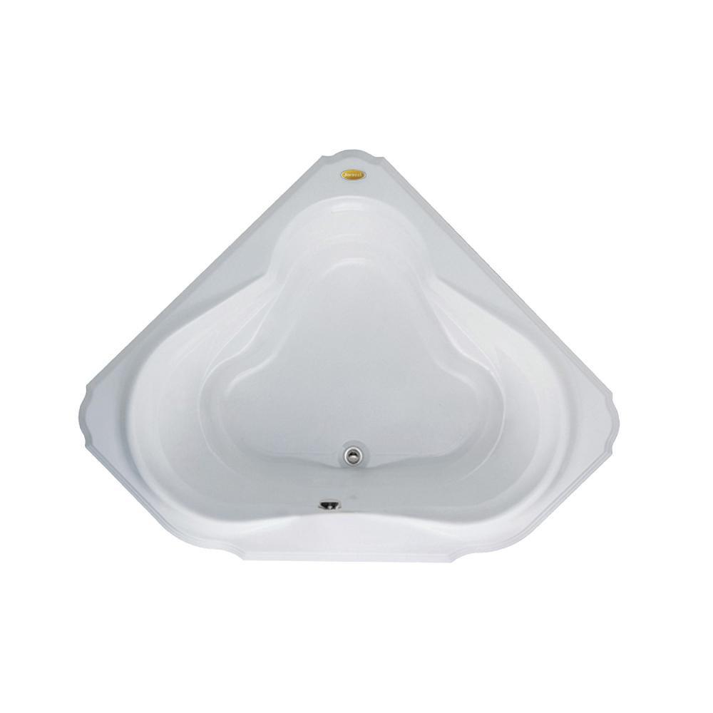 JACUZZI&reg; White 59-3/4 x 59-3/4 in. Acrylic Corner Drop-In Bathtub with Center Drain and J2 Basic Control 