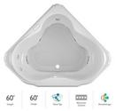 59-3/4 x 59-3/4 in. 10-Jet Acrylic Corner Drop-In Spa Combination Bathtub with Center Drain and J4 Luxury Control in White