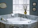JACUZZI&reg; Oyster 59-3/4 x 59-3/4 in. 10-Jet Acrylic Corner Drop-In Spa Combination Bathtub with Center Drain and J4 Luxury Control 