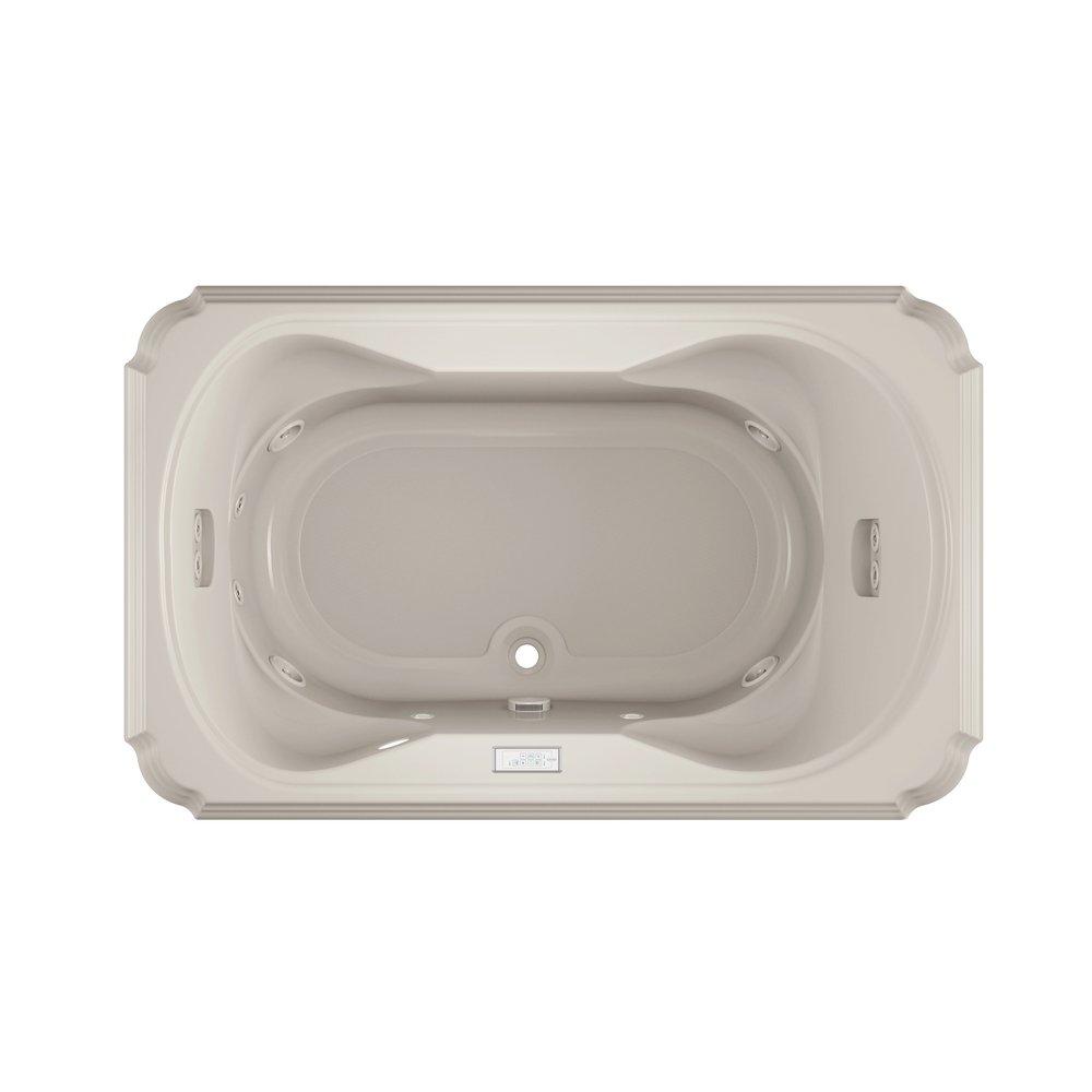 JACUZZI&reg; White 66 x 42 in. Whirlpool Drop-In Bathtub with Center Drain 