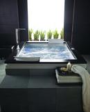 JACUZZI&reg; White 71-3/4 x 59-3/4 in. Whirlpool Drop-In Bathtub with Center Drain 