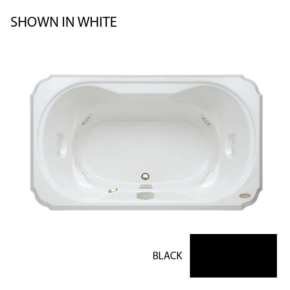 JACUZZI&reg; Black 66 x 42 in. Whirlpool Drop-In Bathtub with Center Drain 