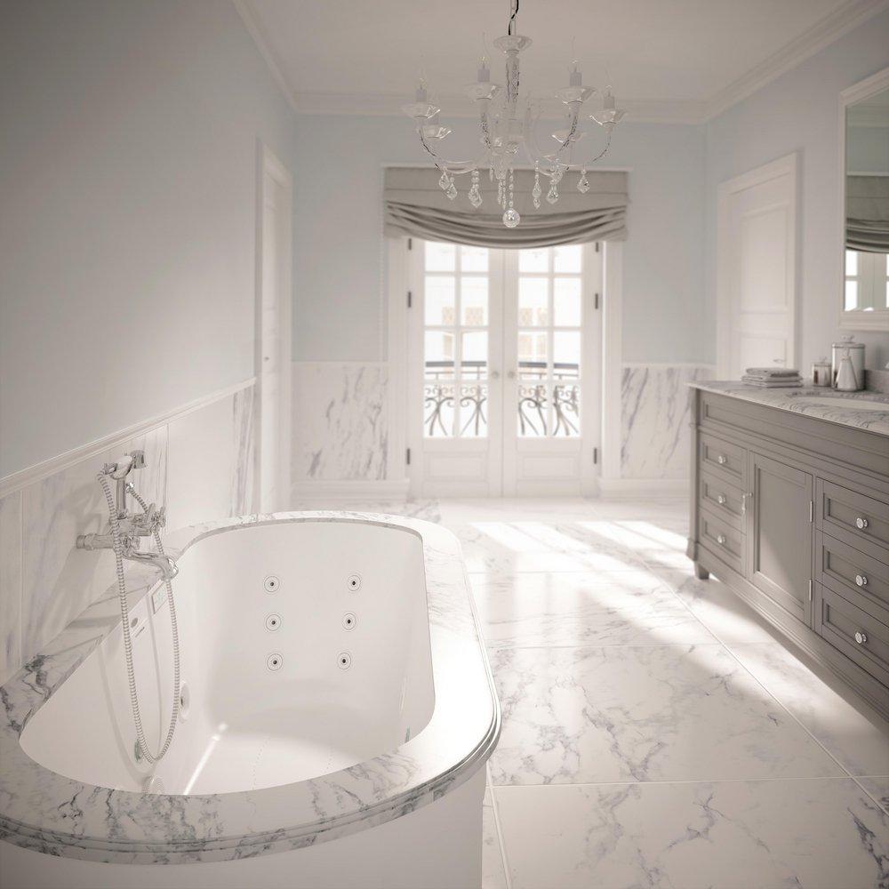 JACUZZI&reg; White 72 x 42 in. Drop-In Bathtub with Center Drain 