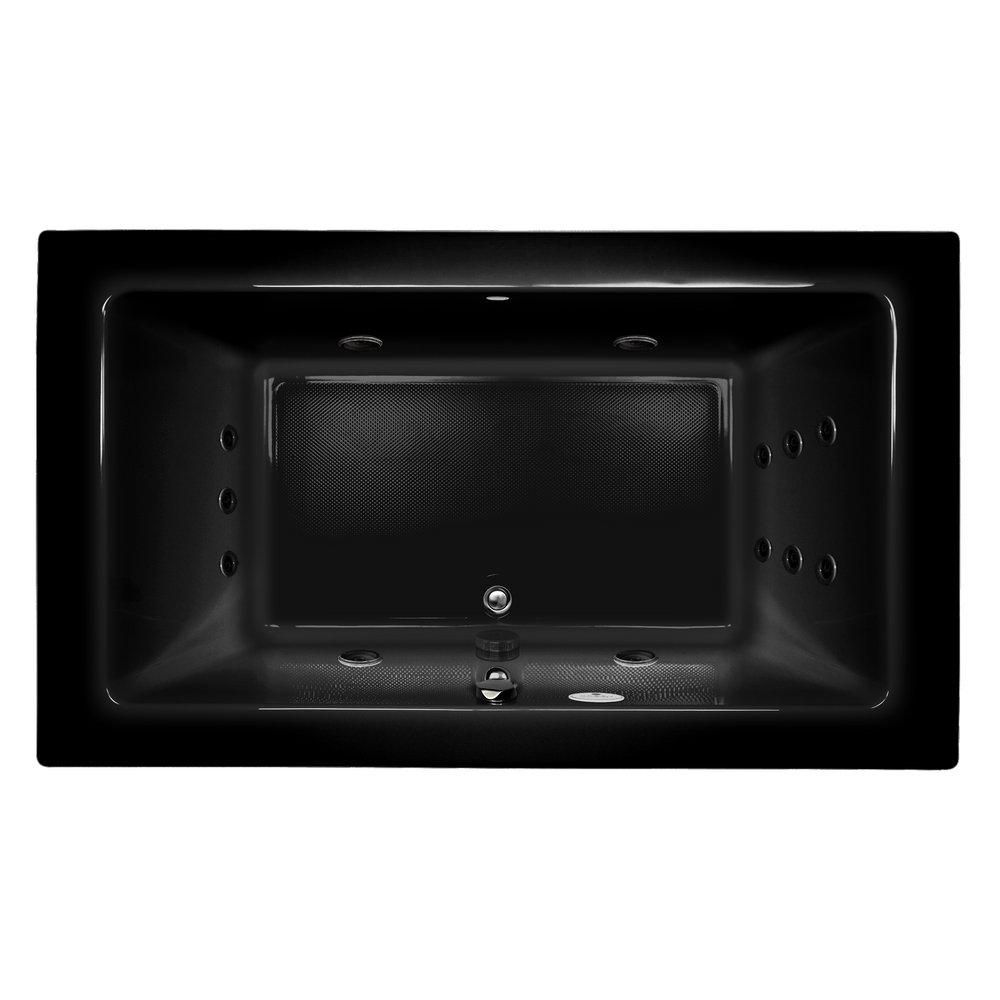 JACUZZI&reg; Black 72 x 42 in. Whirlpool Drop-In Bathtub with Center Drain 