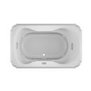 JACUZZI&reg; White 59-3/4 x 59-3/4 in. 10-Jet Acrylic Corner Drop-In Spa Combination Bathtub with Center Drain and J4 Luxury Control 