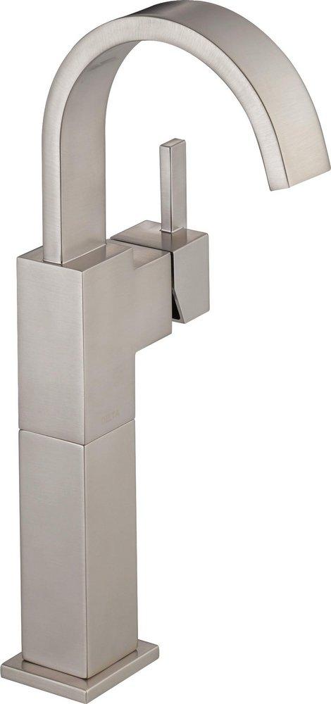 Delta Faucet Brilliance&reg; Stainless Single Handle Vessel Filler Bathroom Sink Faucet 