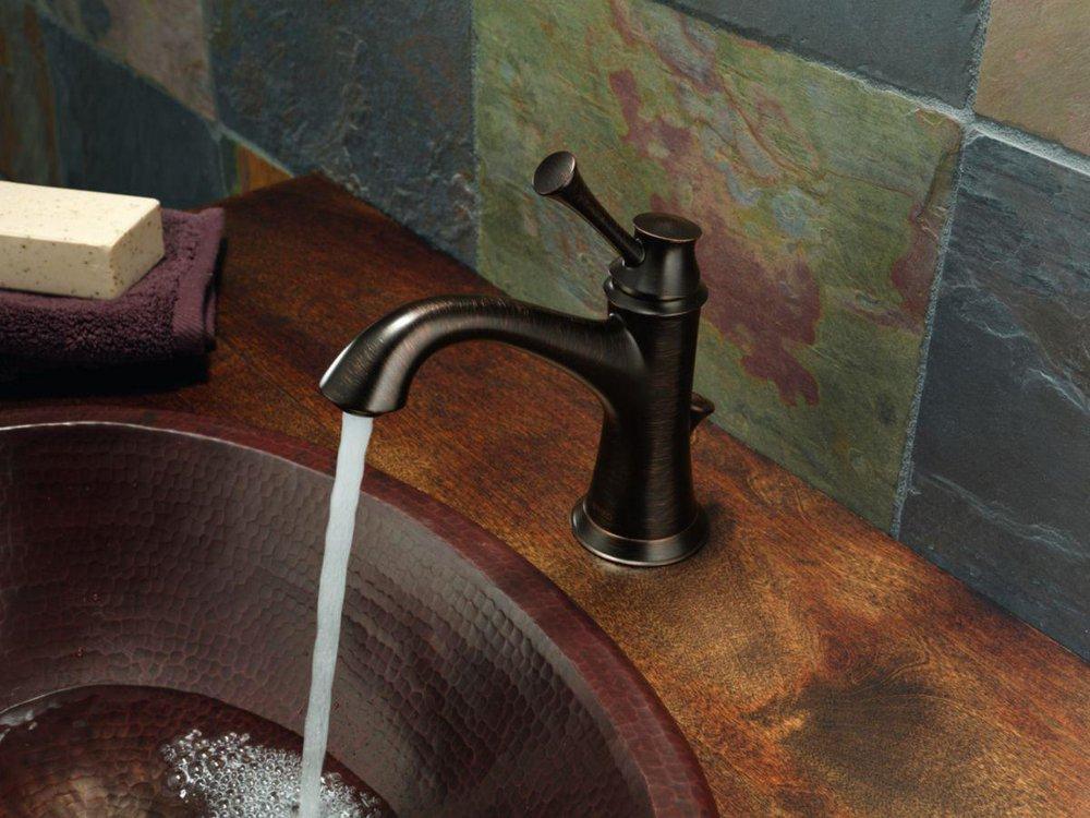 Brizo Venetian Bronze Single Handle Monoblock Bathroom Sink Faucet 