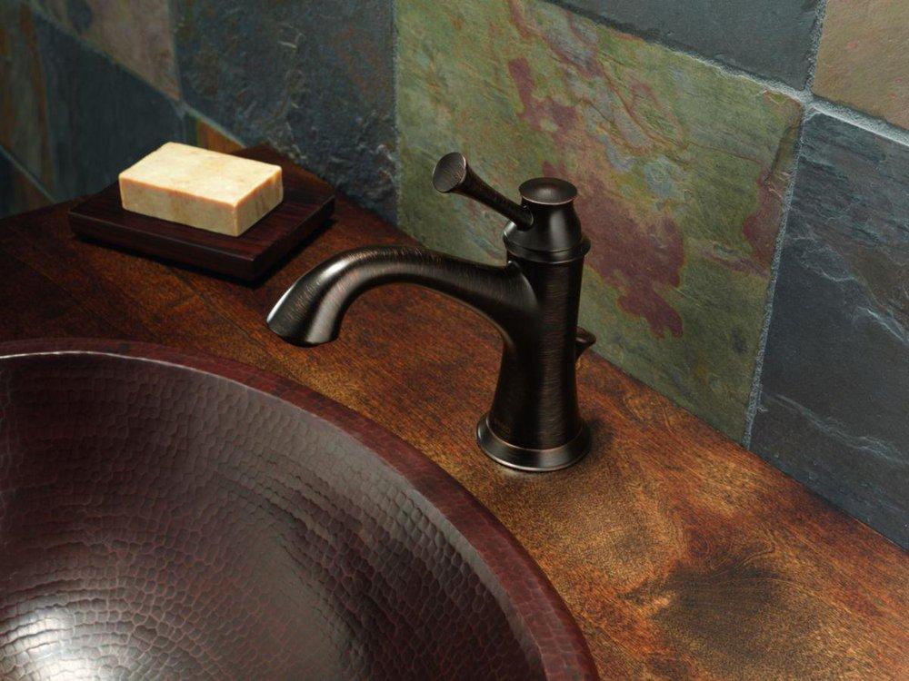 Brizo Venetian Bronze Single Handle Monoblock Bathroom Sink Faucet 