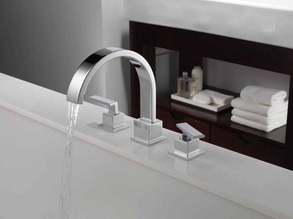 Delta Faucet Stainless Two Handle Roman Tub Faucet Trim Only 