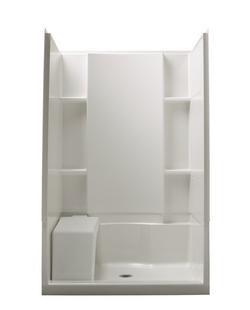 48 x 36 x 55-1/8 in. Complete Shower Wall Set in White