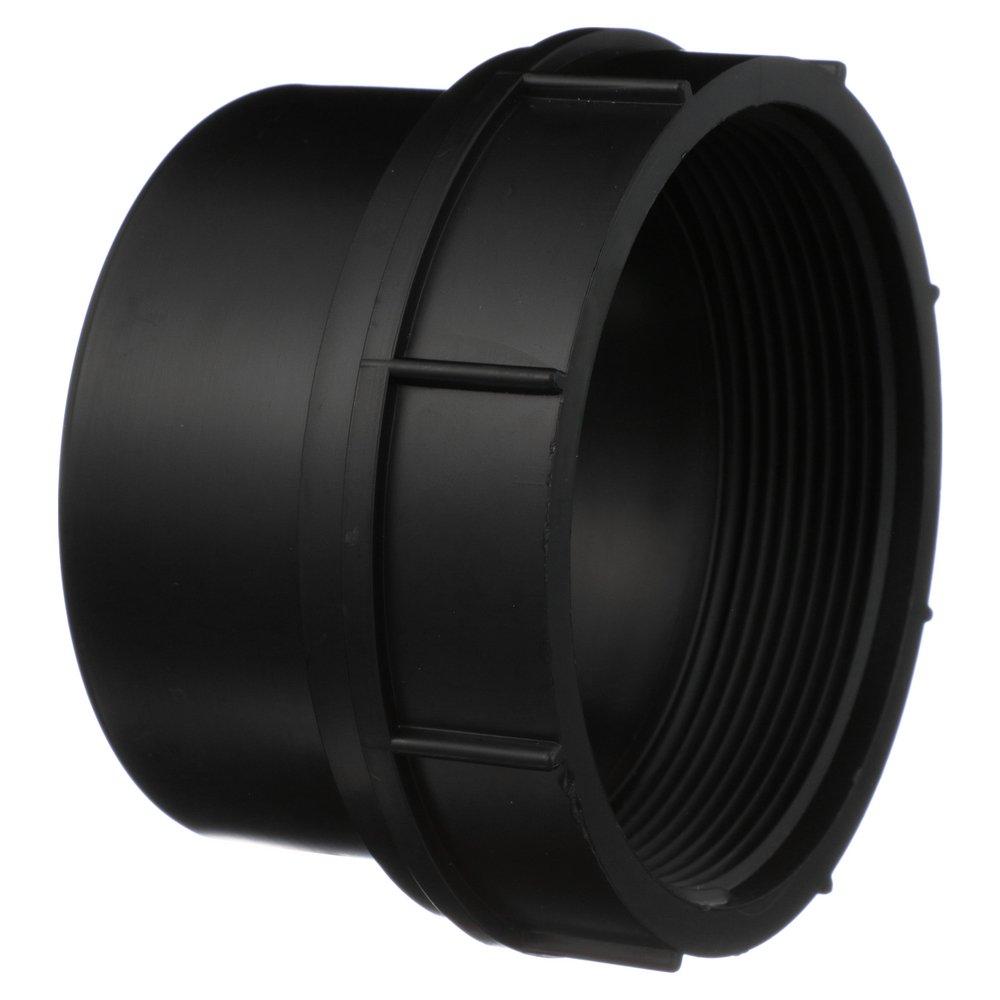 Black ABS DWV Fitting Cleanout Adapter 