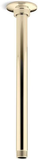 12 in. Ceiling Mount Shower Arm and Flange in Vibrant French Gold