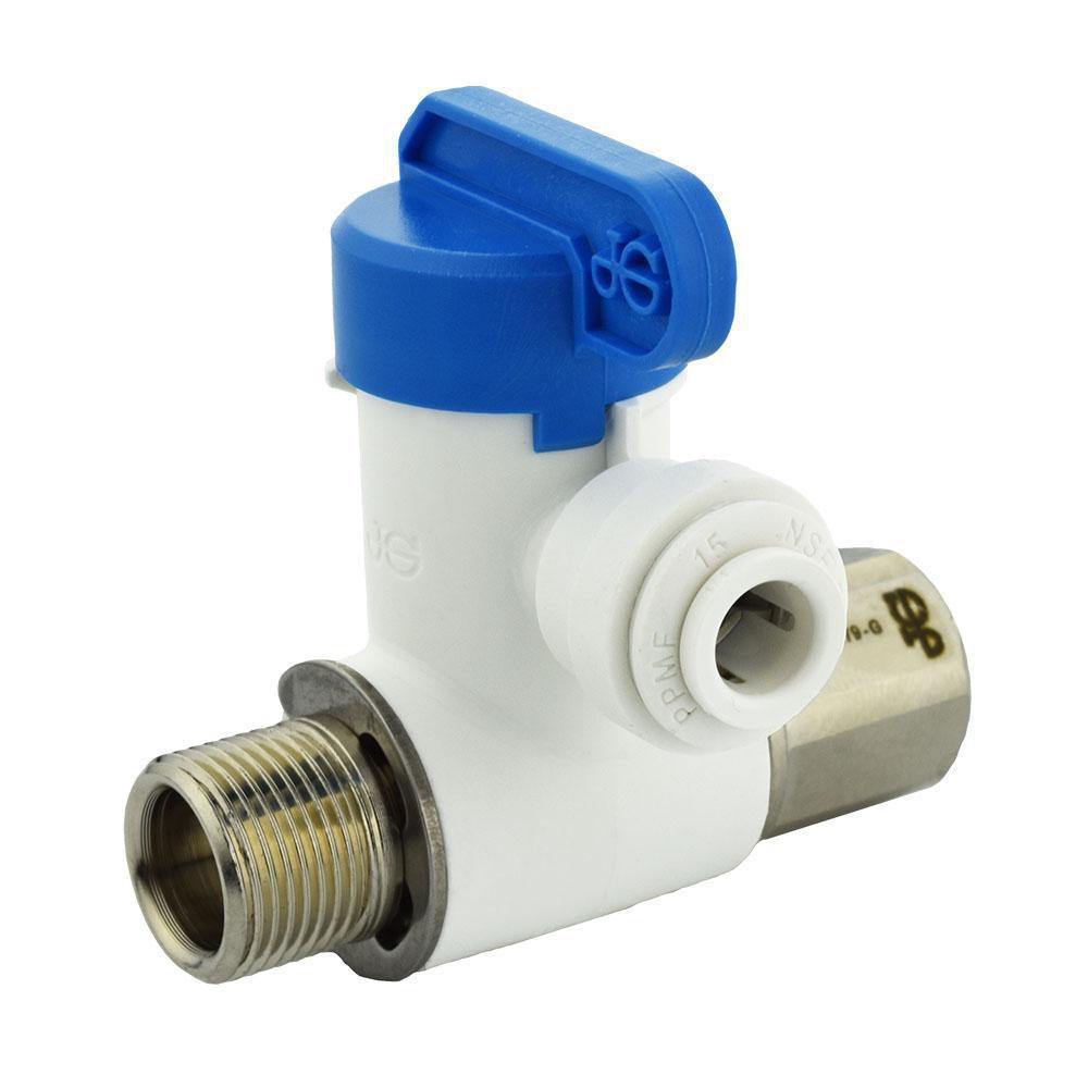 John Guest White Male Compression x Compression x OD Tube Lever Handle Angle Supply Stop Valve in White 