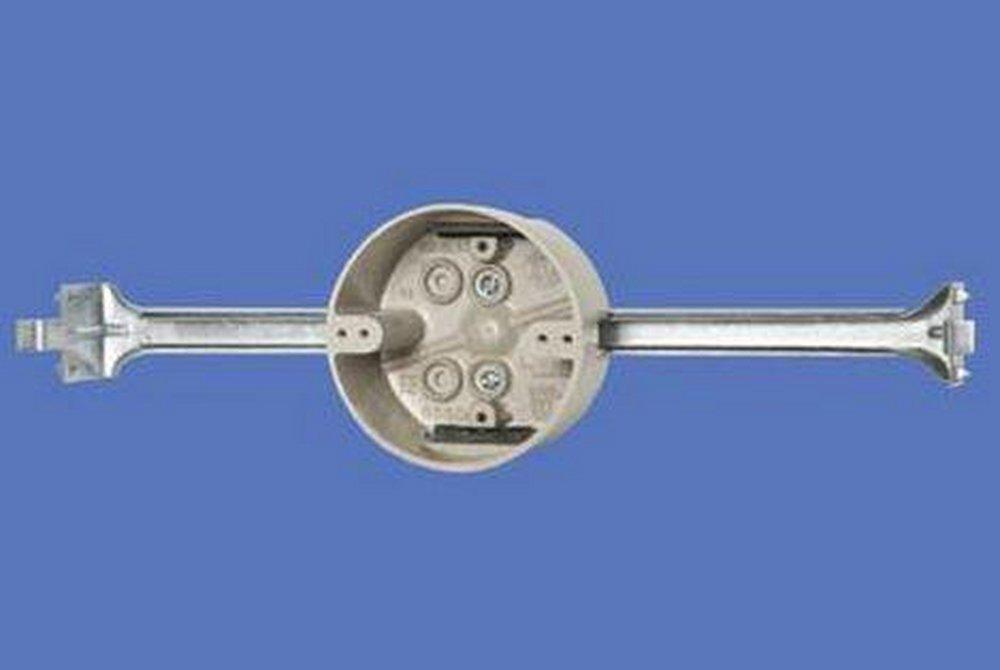 Allied Moulded Products Beige 4 in. Round Plastic Ceiling Box with Bar 