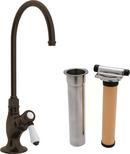 Kitchen Column Spout Filter Faucet with Single Lever Handle and 4-11/16 in. Spout Reach in Tuscan Brass