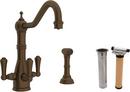 1-Hole Deckmount Kitchen Faucet with Triple Lever Handle and 9 in. Spout Reach in English Bronze