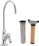 1-Hole Deckmount Kitchen Column Spout Filter Faucet with Single Lever Handle and 4-11/16 in. Spout Reach in Polished Chrome