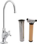 Kitchen Column Spout Filter Faucet with Single Cross Handle and 4-11/16 in. Spout Reach in Polished Chrome